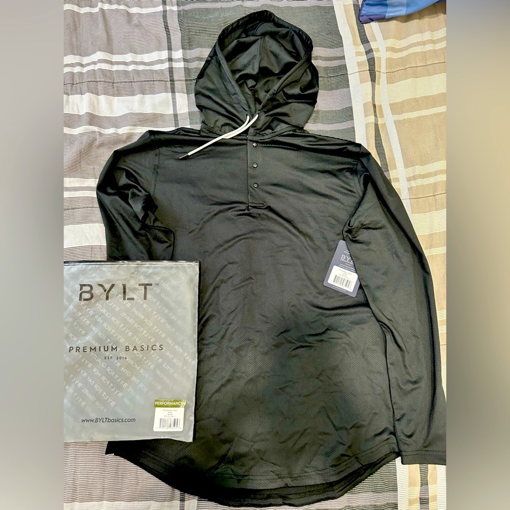 Bylt Basics Long Sleeve Performance Hooded Henley - *NWT*